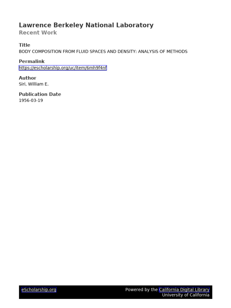Body Composition Analysis Methods | PDF | Variance | Standard Deviation