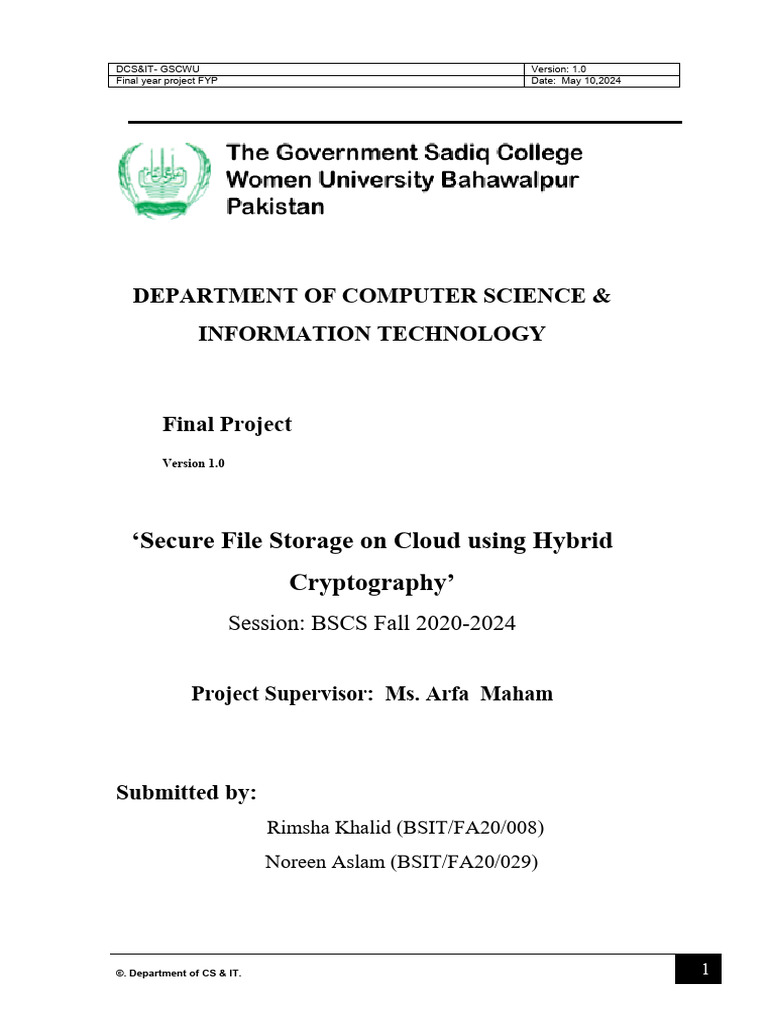 Secure Cloud File Storage Project | PDF | Key (Cryptography) | Encryption