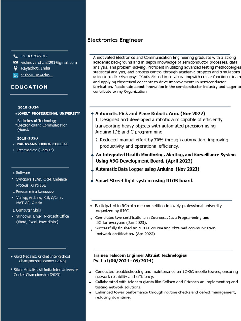 Electronics Engineer Profile & Projects | PDF | Computing | Software ...