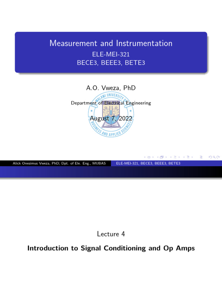 Signal Conditioning and Op Amps Guide | PDF | Amplifier | Operational ...