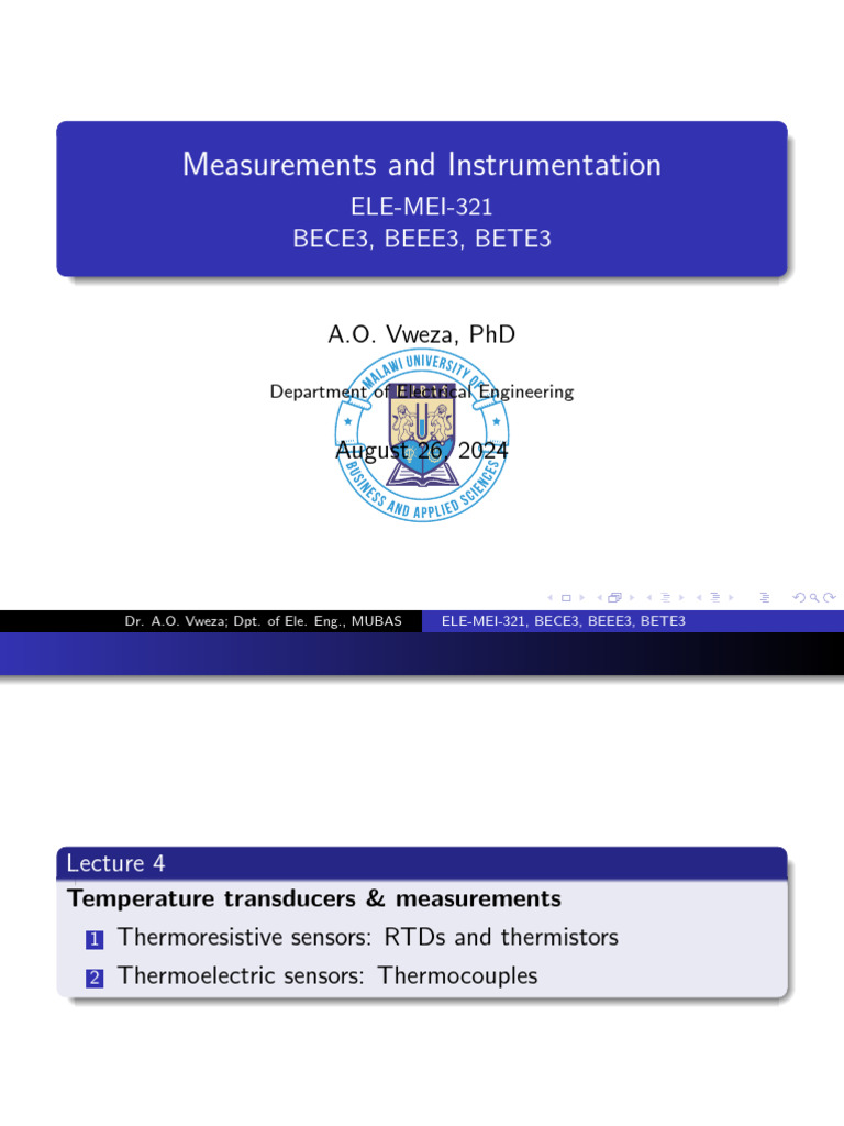 Temperature Sensors in Engineering | PDF | Thermocouple | Electricity