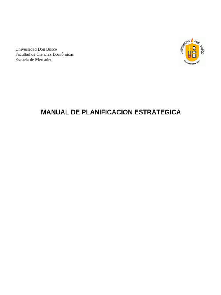 Manual de Planeacion Estrategica | PDF | Planificación | Planificación ...