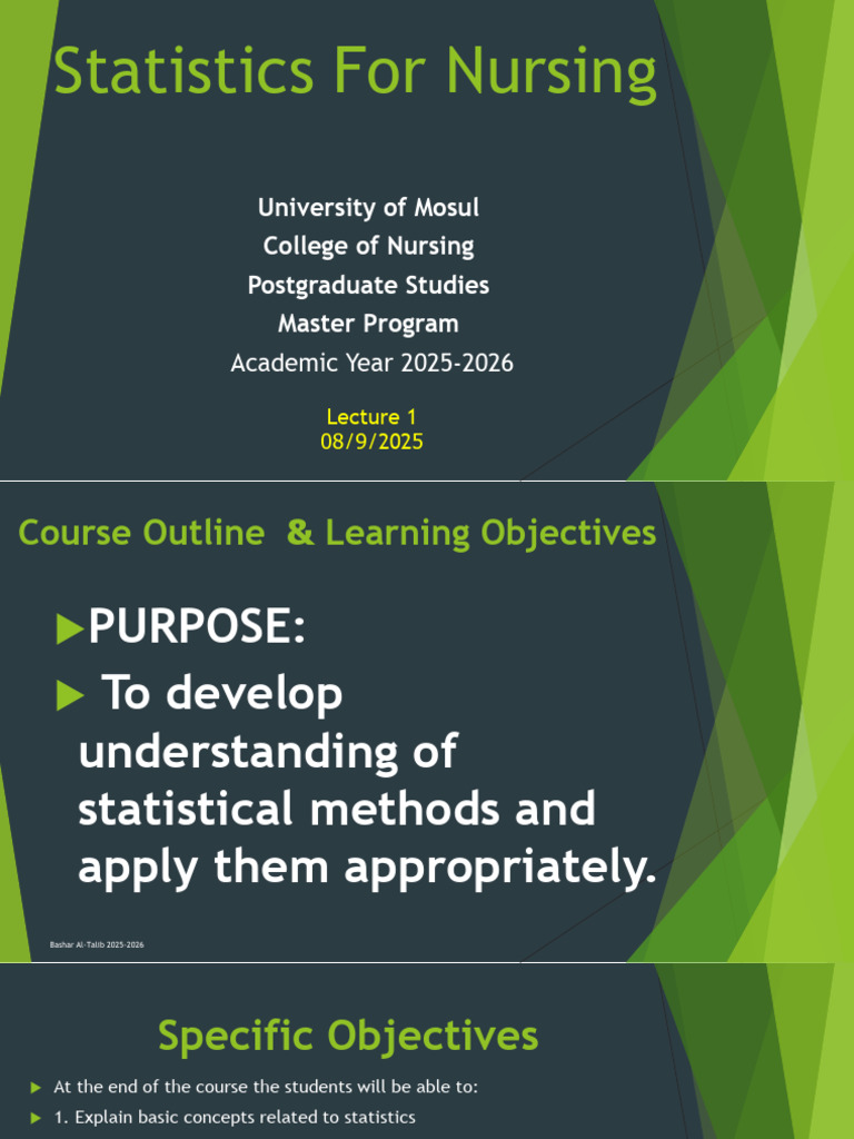 Nursing Statistics Course Outline 2025 | PDF | Statistics | Statistical ...
