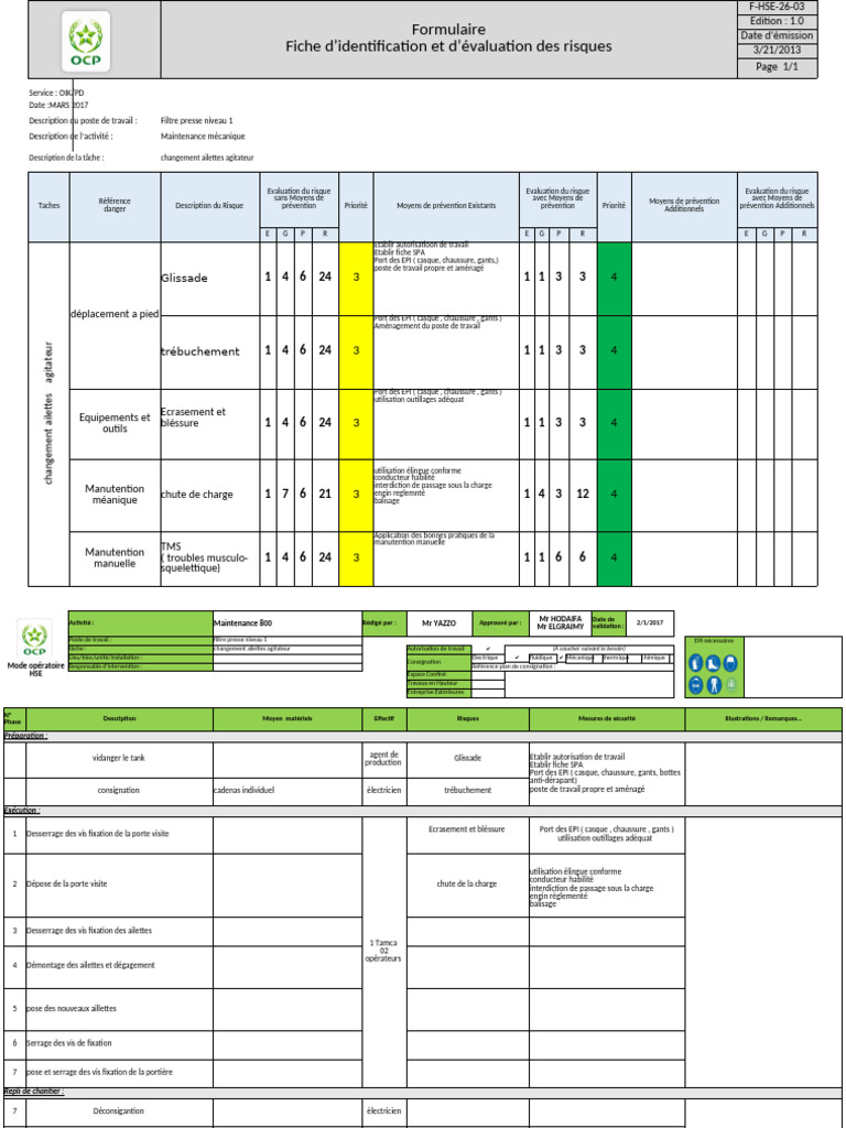 Évaluation des Risques en Maintenance HSE | PDF