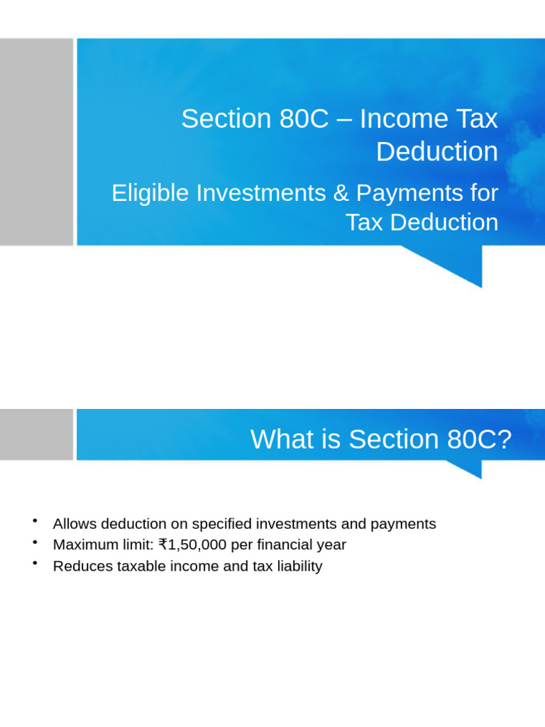 Section 80C IncomeTax | PDF