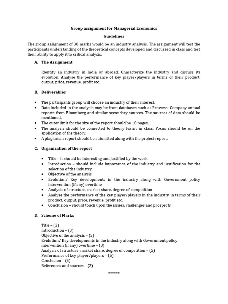 Industry Analysis Group Assignment Guide | PDF