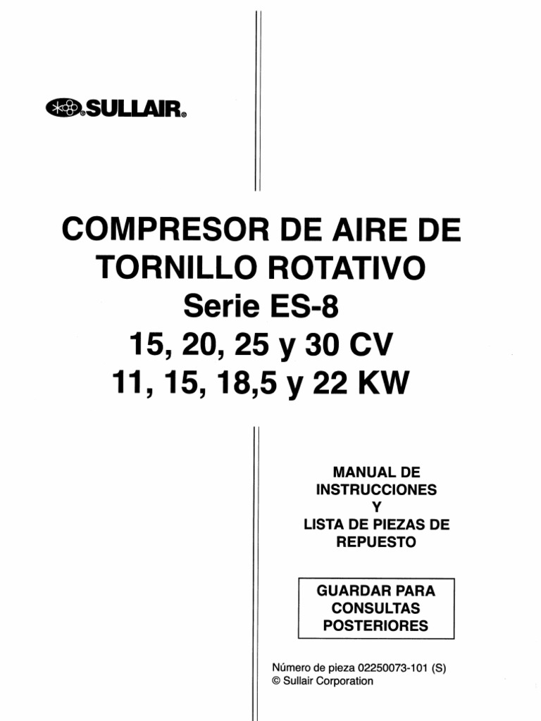 02250073-101 (S) ES8 15-30HP 95 Español. Manual de ...