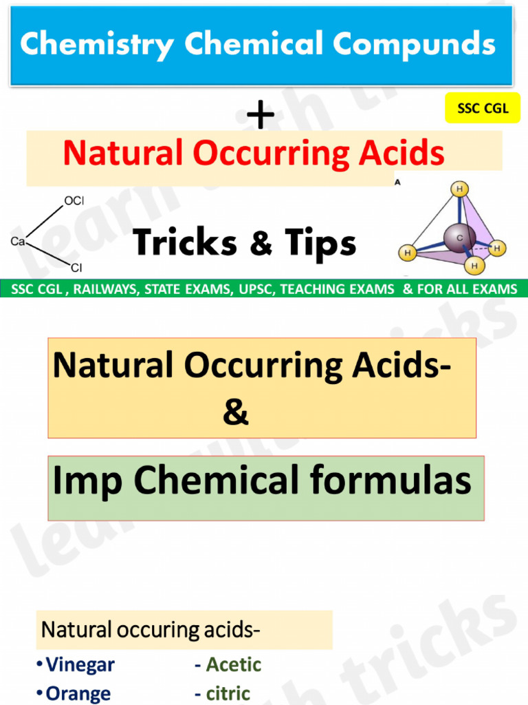 Chemical Compounds Chemistry+ Natural Acids | PDF