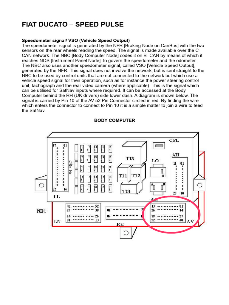 Fiat Ducato VSO Speed Signal Guide | PDF | Relay | Vehicles