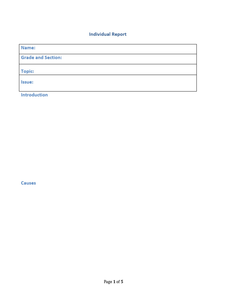 Individual Report Structure Guide | PDF