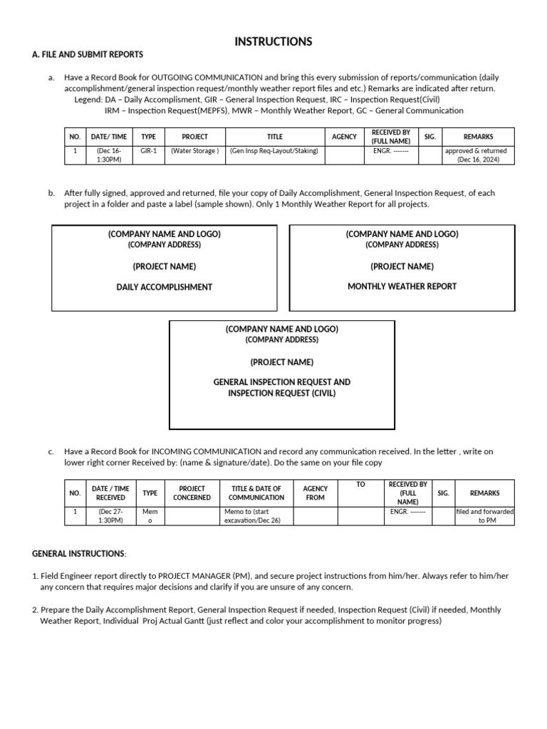 Instructions On Report Processing | PDF