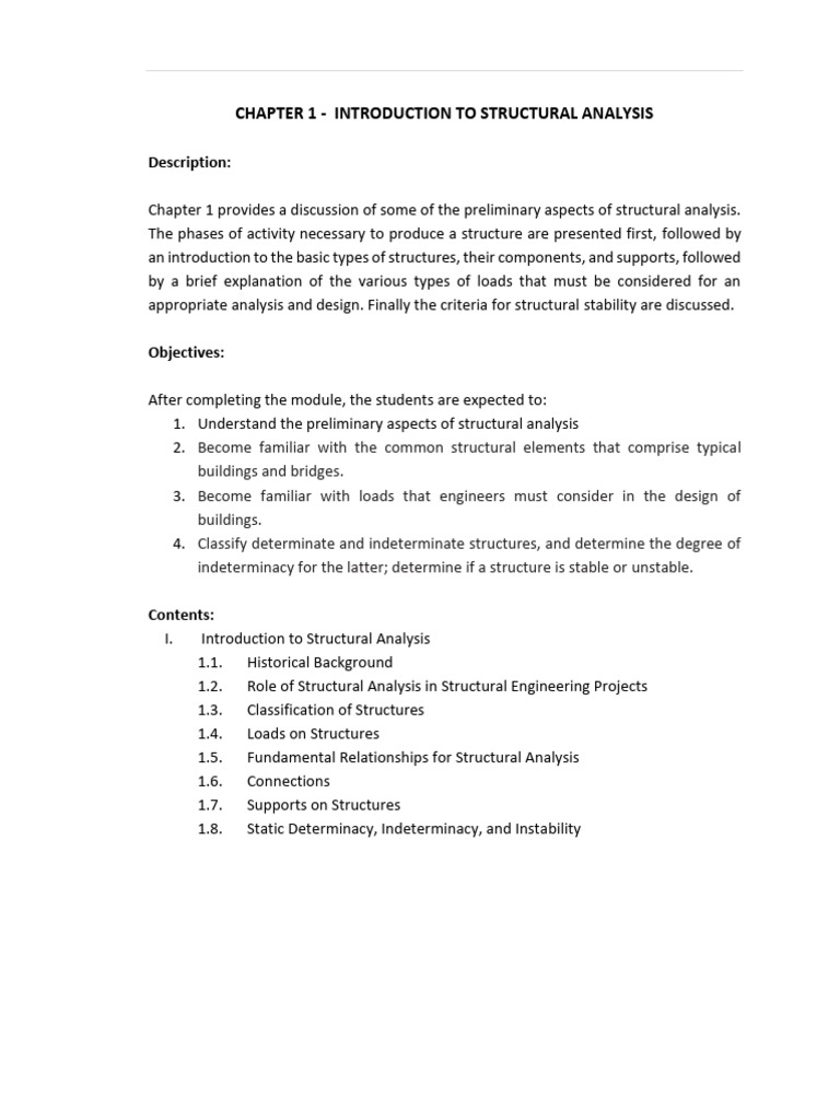 Introduction to Structural Analysis | PDF | Bending | Structural Analysis