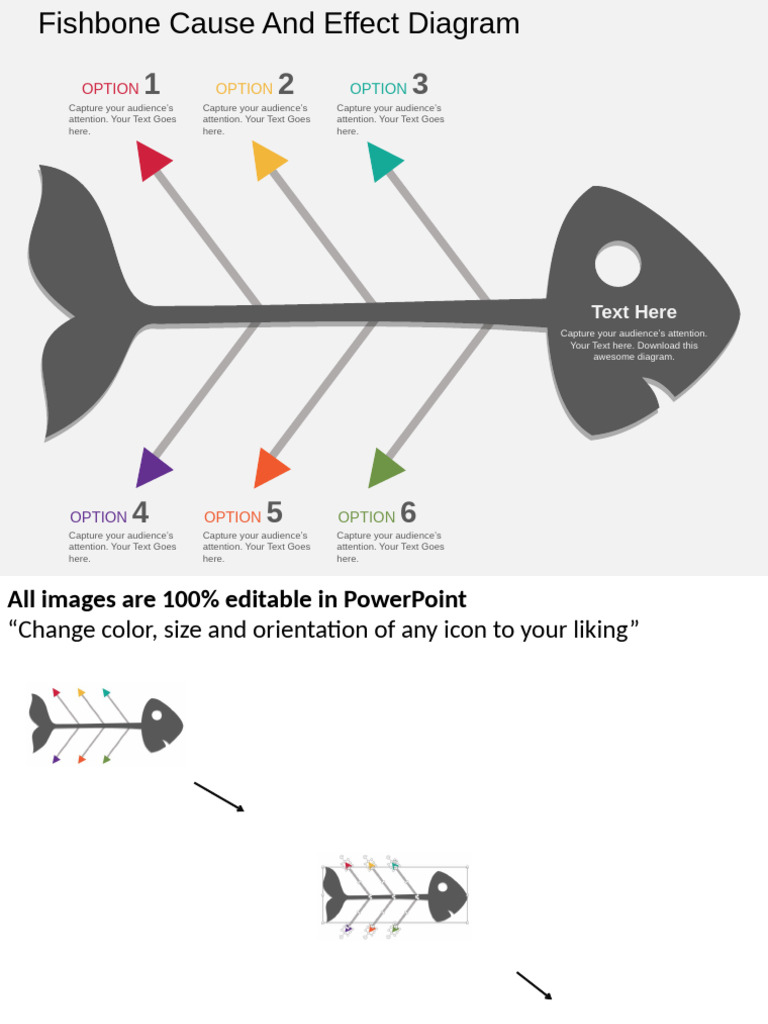 Fishbone Cause and Effect Diagram Flat Powerpoint Design | PDF