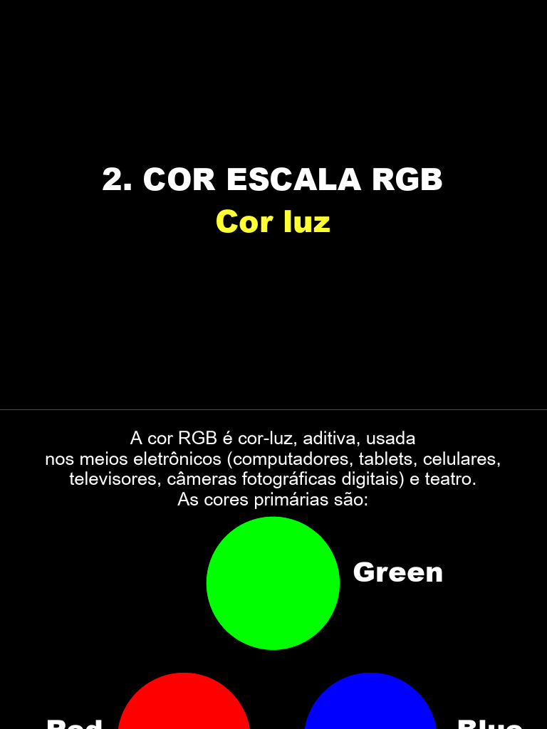 Cores Primárias na Escala RGB | PDF | Cor | Modelo de cores RGB