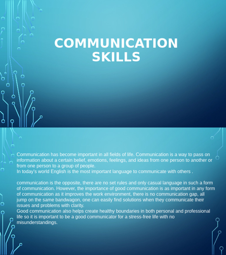 Communication Skills | PDF