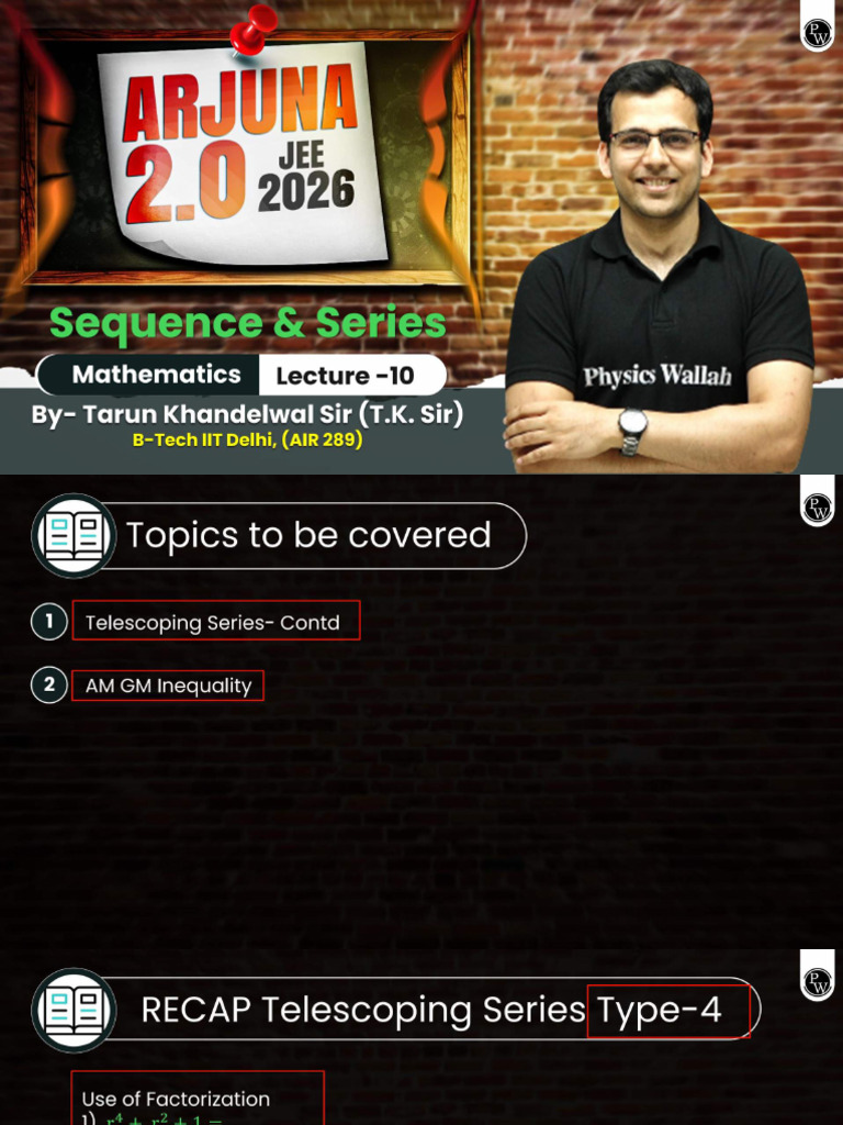 Sequence and Series 10 Class Notes | PDF