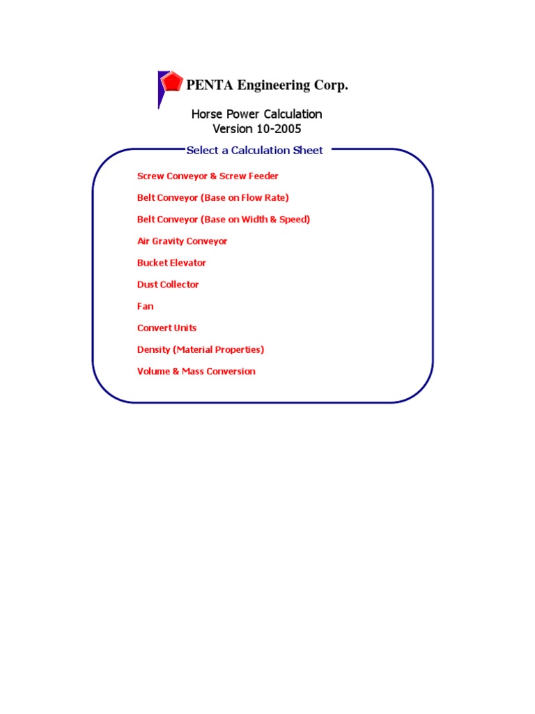 FAN HP Calculation PDF