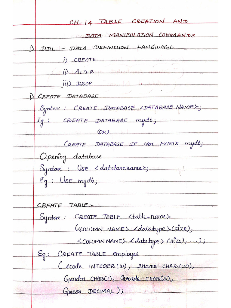 Computer Science SQL Notes | PDF