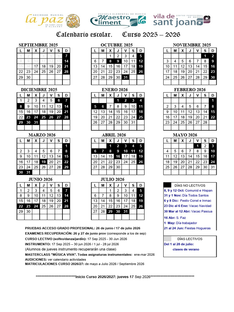 Calendario Escolar 2025-2026 | PDF | Fiestas cristianas y días santos ...