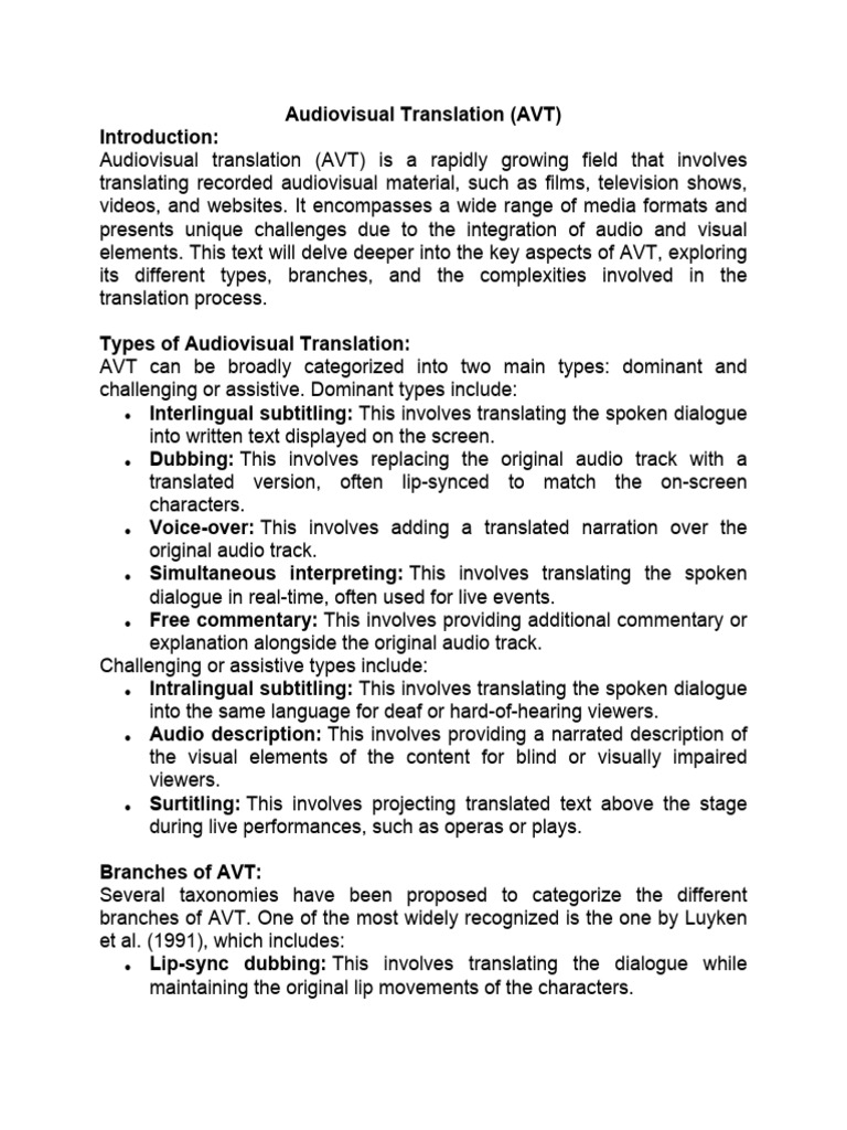 Audiovisual Translation | PDF | Human Communication