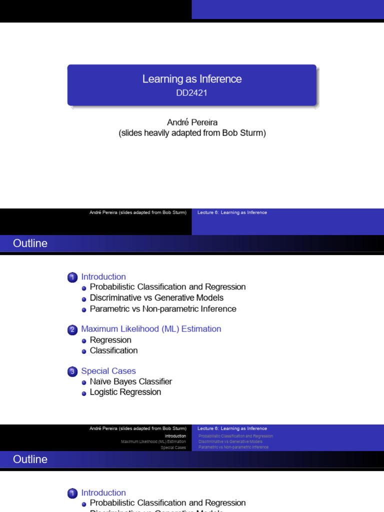 Lecture 6 Learning As Inference | PDF | Statistical Inference ...