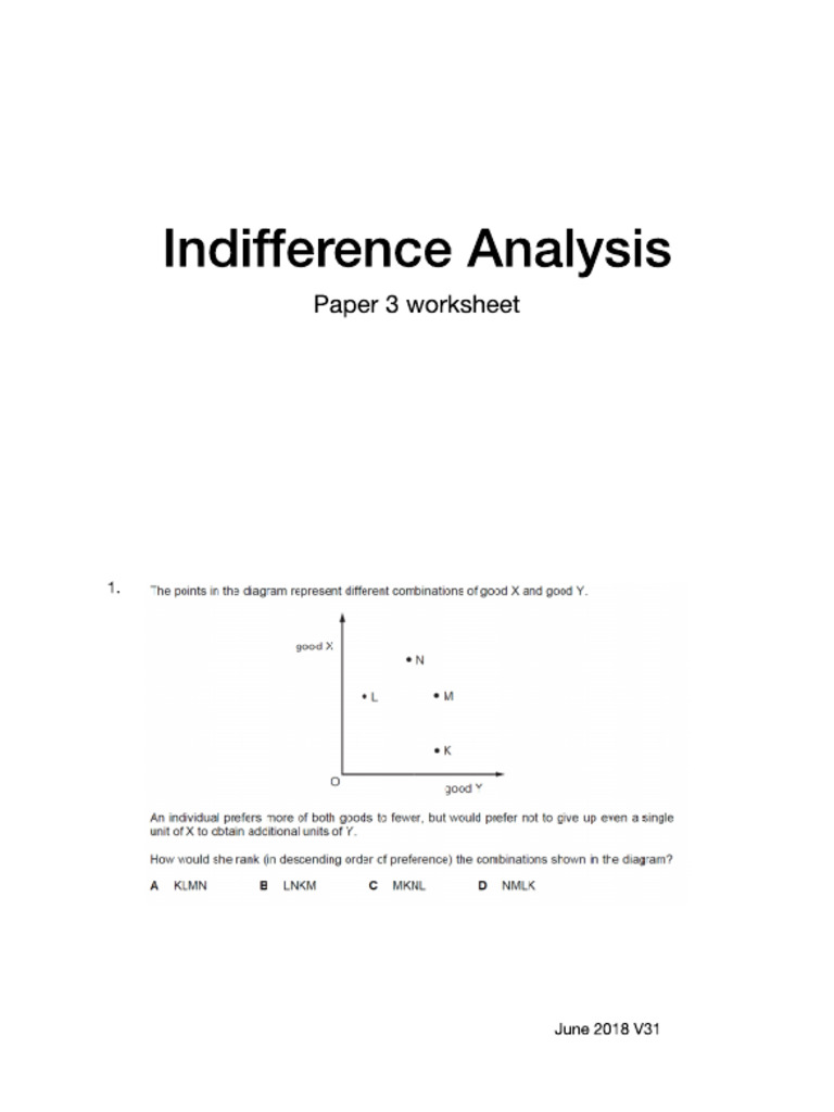 2 1 Indifference Curve Analysis Pdf