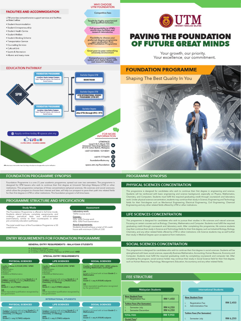 UTM Foundation Programme Overview | PDF | Educational Stages