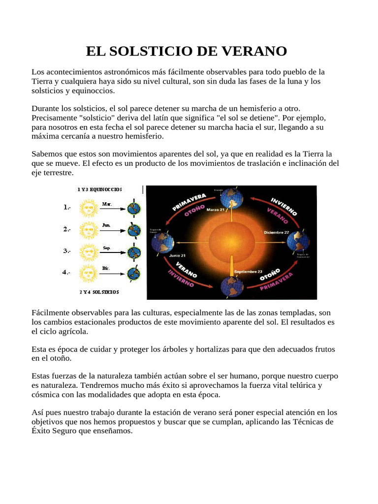 Importancia del Solsticio de Verano | PDF | Verano | Tierra