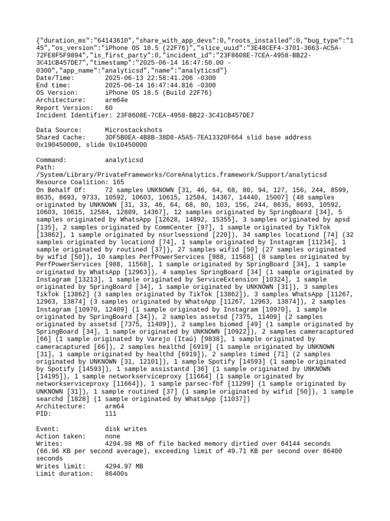 iPhone Disk Writes Analysis Report | PDF | Computer Architecture ...