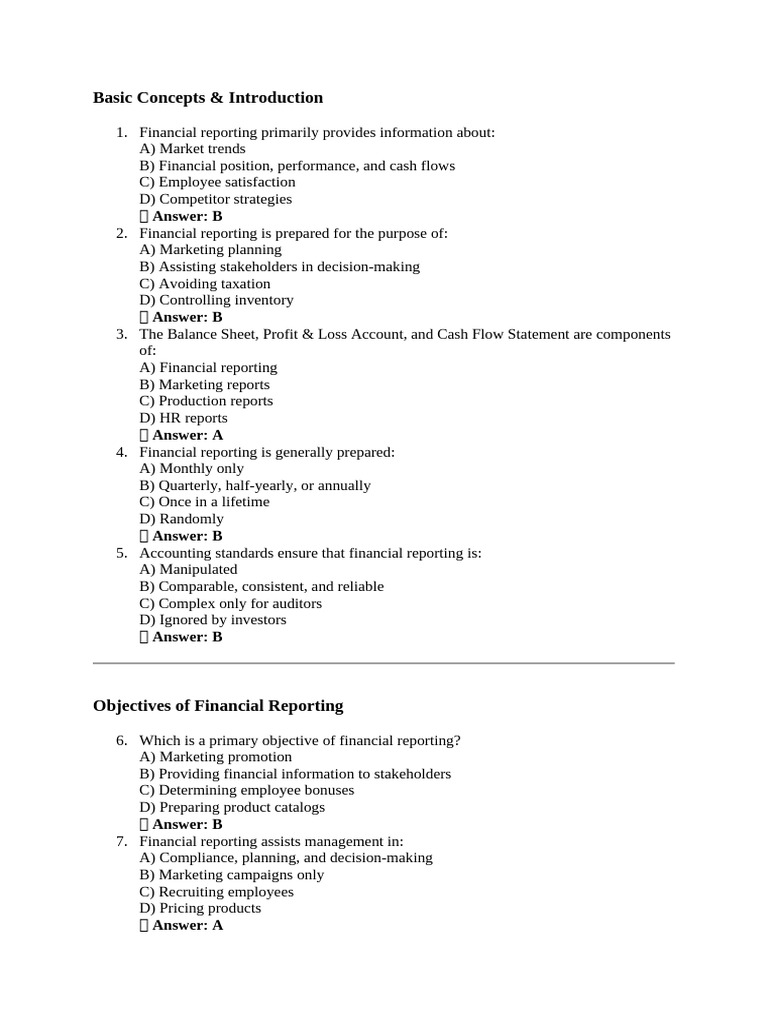 Financial Reporting Basics and Objectives | PDF | Business | Corporations