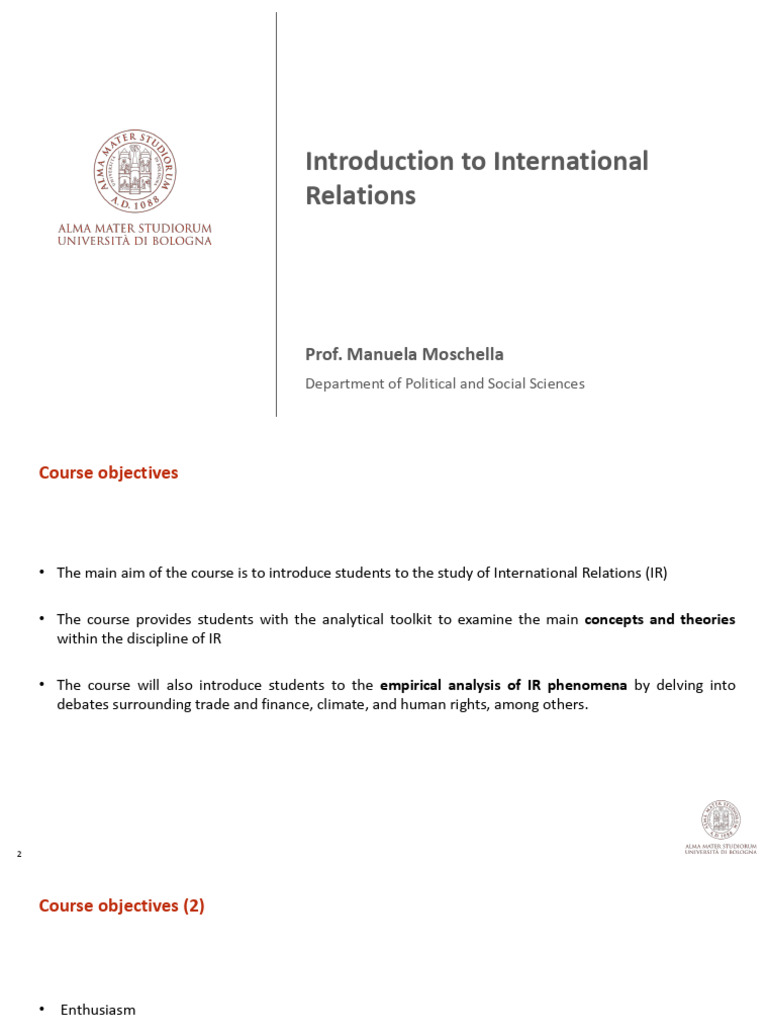 Introduction to International Relations Course | PDF | International ...