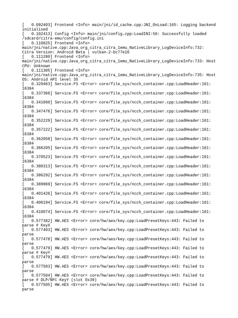 Citra Emulator Android Log Errors | PDF | Computing Platforms | Systems ...