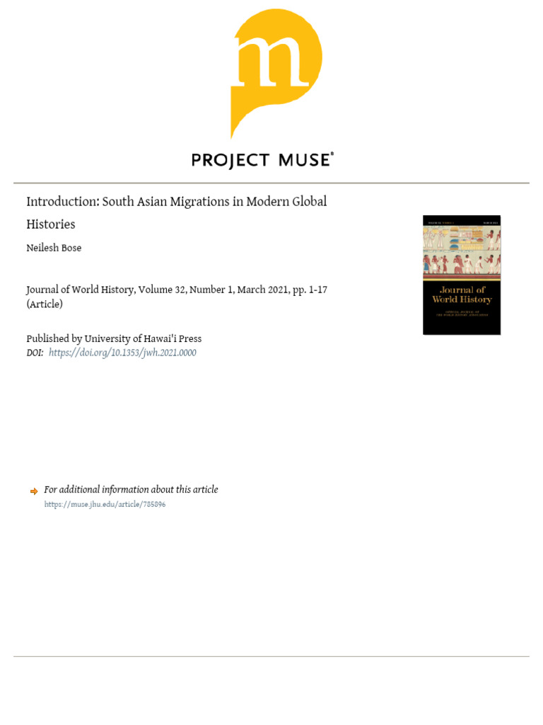 South Asian Migration in Modern Global History | PDF | Human Migration ...