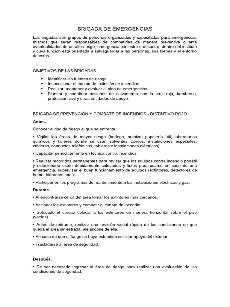 Guía de Brigadas de Emergencias y Incendios | PDF | Incendios