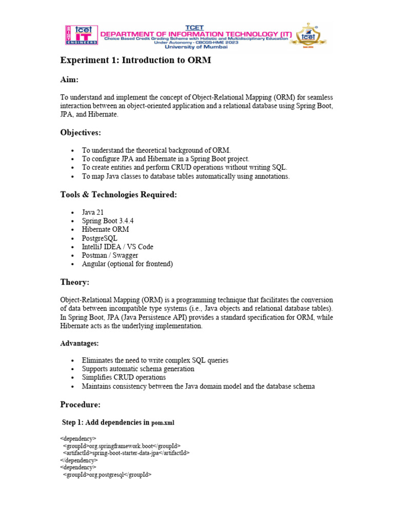 ORM Basics with Spring Boot & JPA | PDF | Inheritance (Object Oriented ...