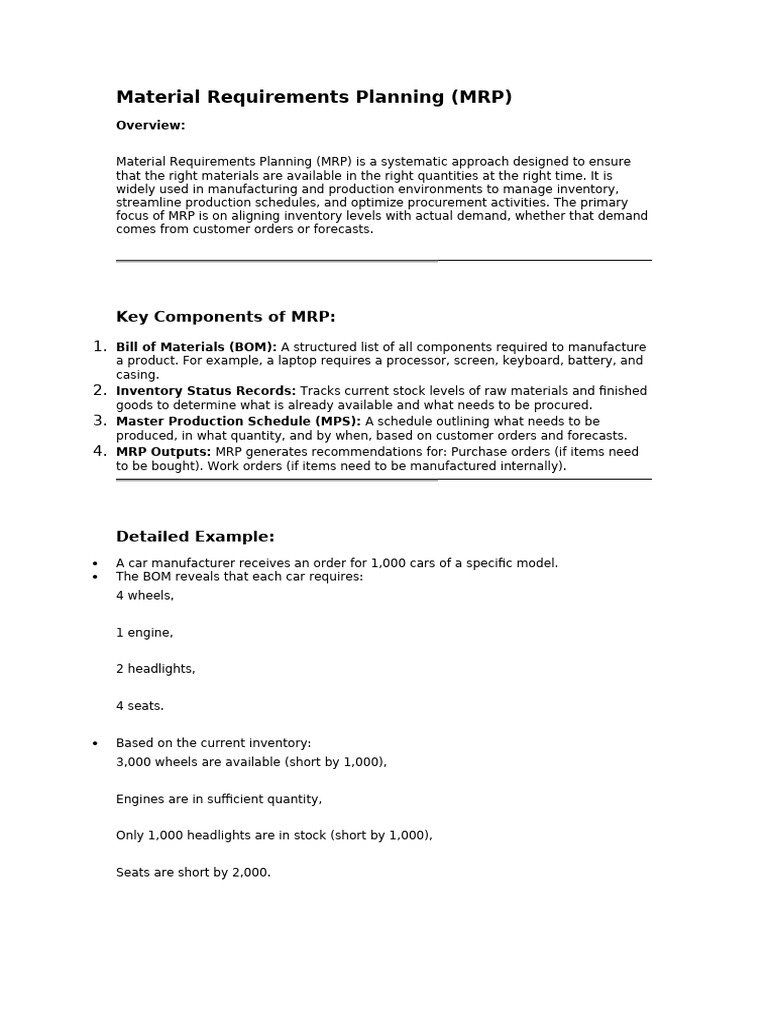Understanding MRP and CBP in Inventory Management | PDF | Inventory ...
