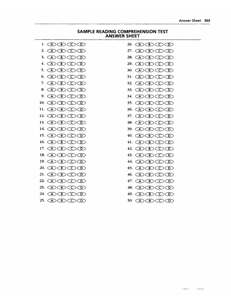 Answer Sheet | PDF