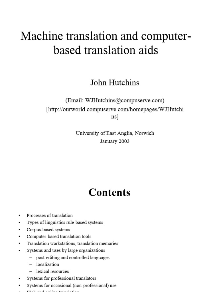 Machine Translation Overview | PDF | Translations | Language Mechanics