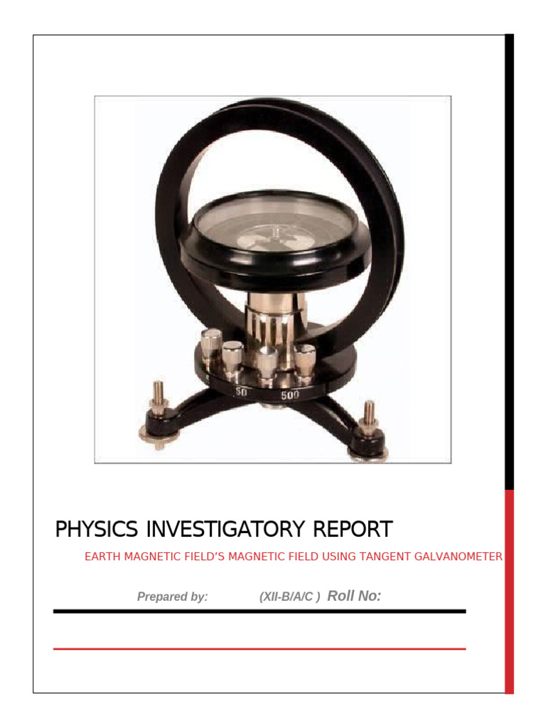 Earth Magnetic Field via Tangent Galvanometer | PDF | Electromagnetism ...