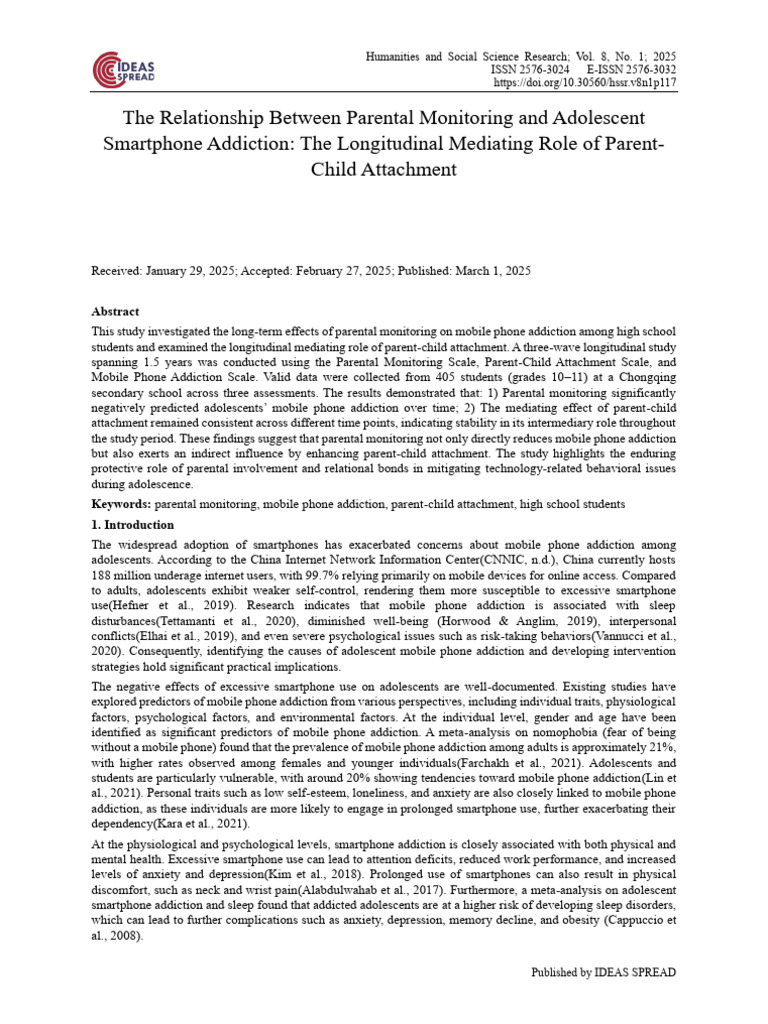 The Relationship Between Parental Monitoring and A | PDF | Attachment ...