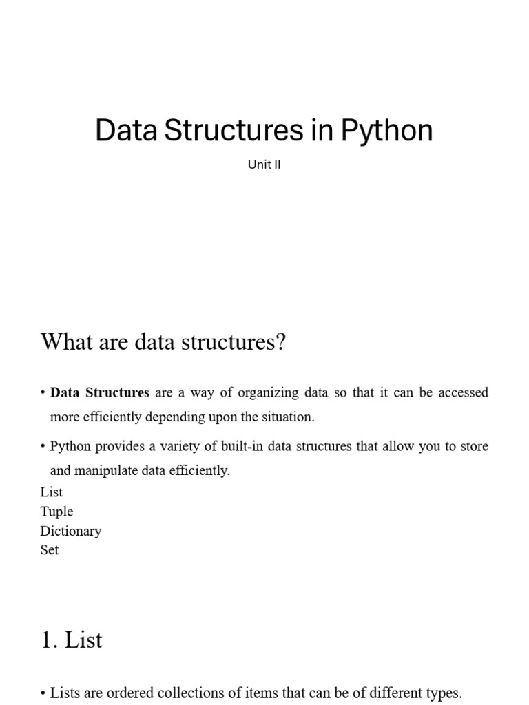 Python Data Structures Overview | PDF