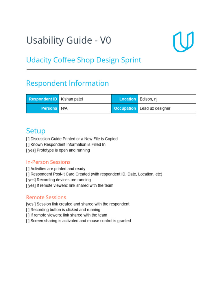 Usability Testing Guide for Coffee Shop Design | PDF | Usability ...