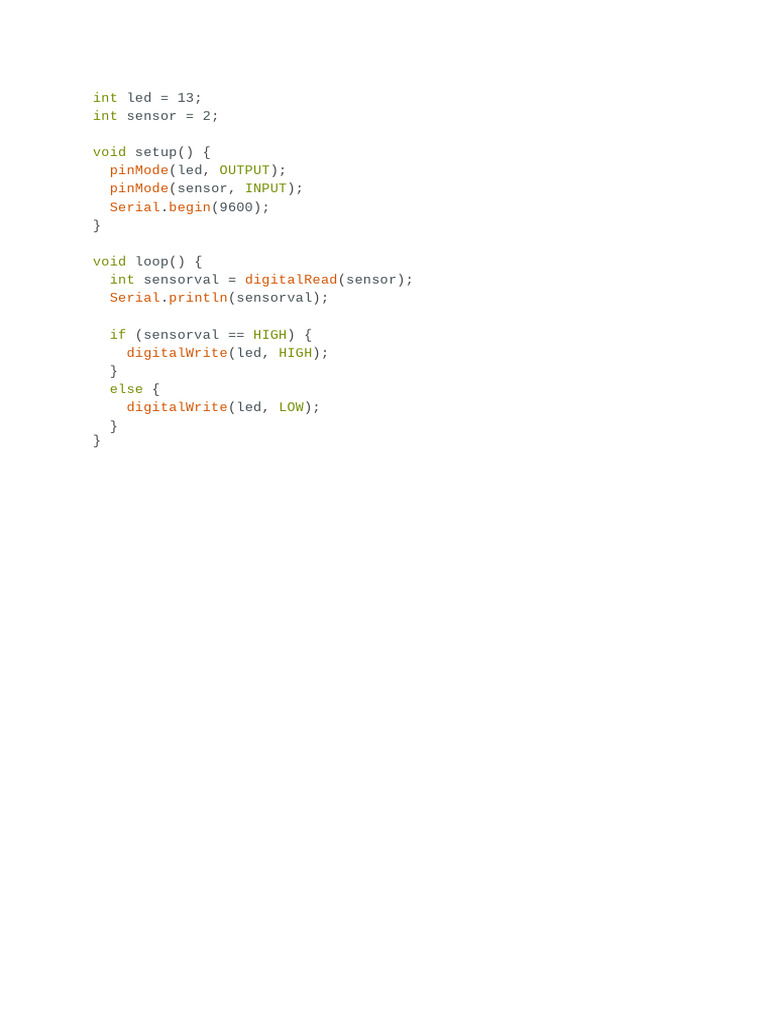 IR Sensor and Buzzer Arduino Code | PDF