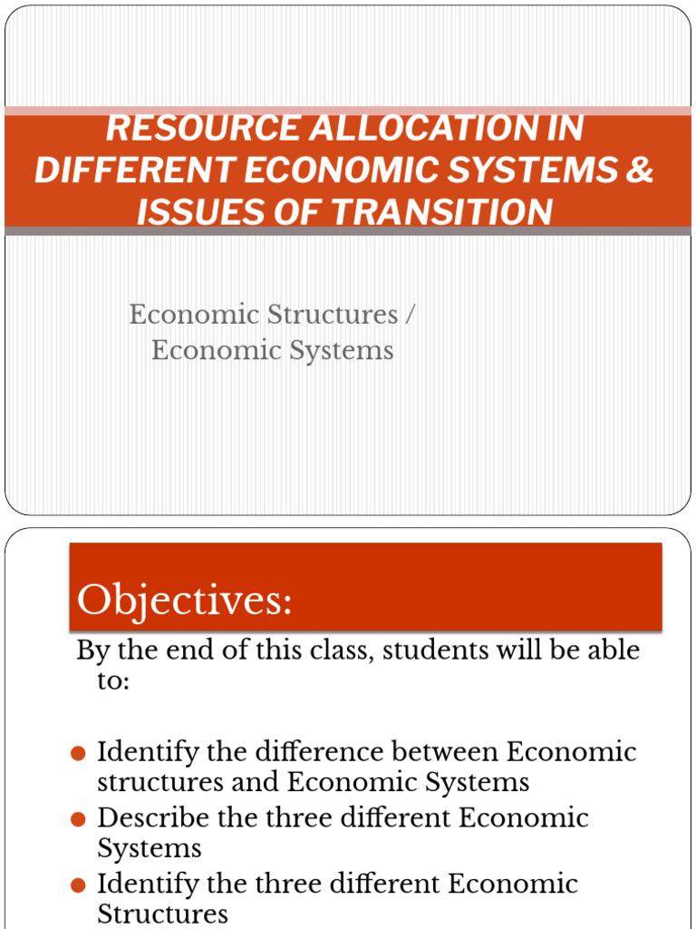 Economic Systems and Resource Allocation | PDF | Economics | Market ...