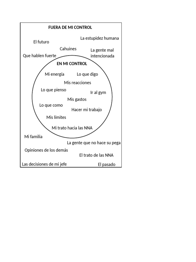 Control y Descontrol en la Vida Diaria | PDF