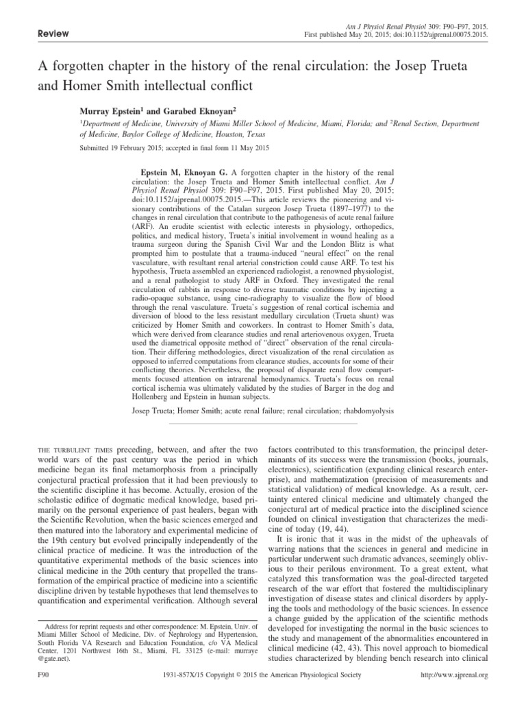 Epstein Eknoyan 2015 A Forgotten Chapter in The History of The Renal ...