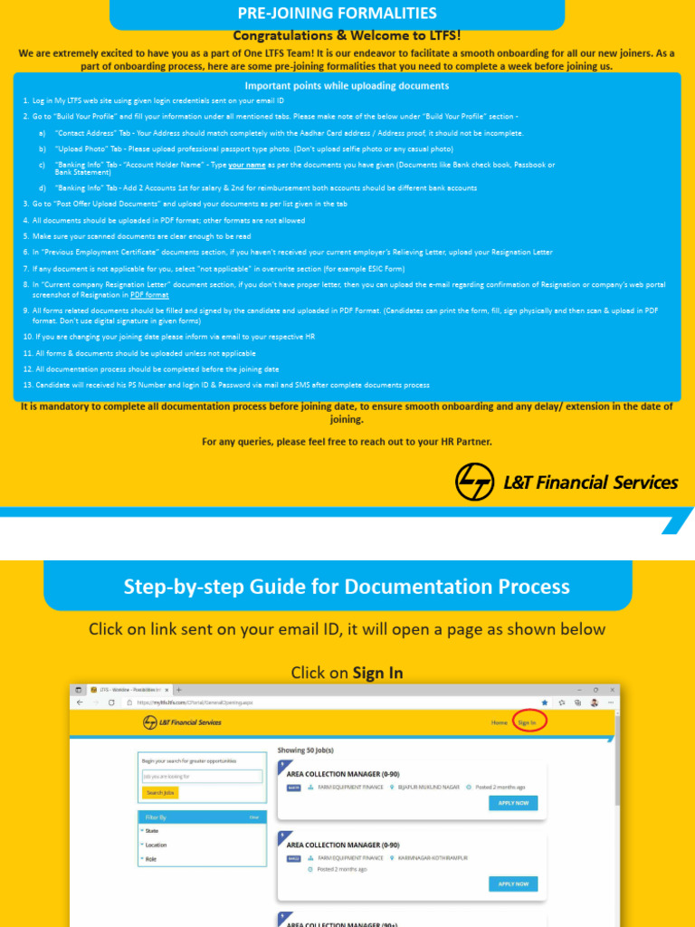 Pre-Joining Documentation Guide | PDF | Passbook