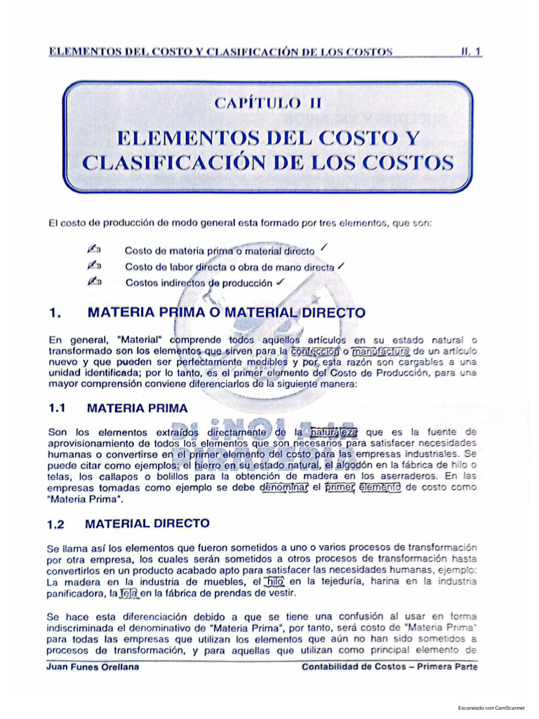 Elementos Del Costo y Clasificacion de Los Costos | PDF