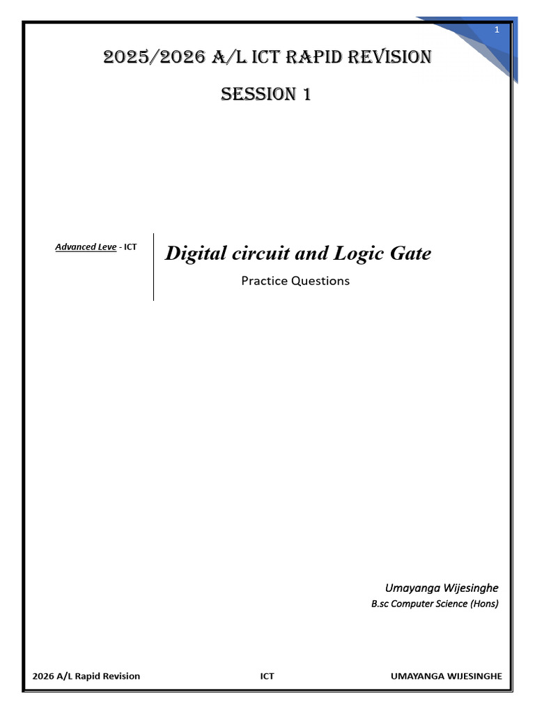 2025 ICT Speed Revision Tute No - Questions | PDF