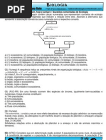 1ª questões comentadas de ecologia